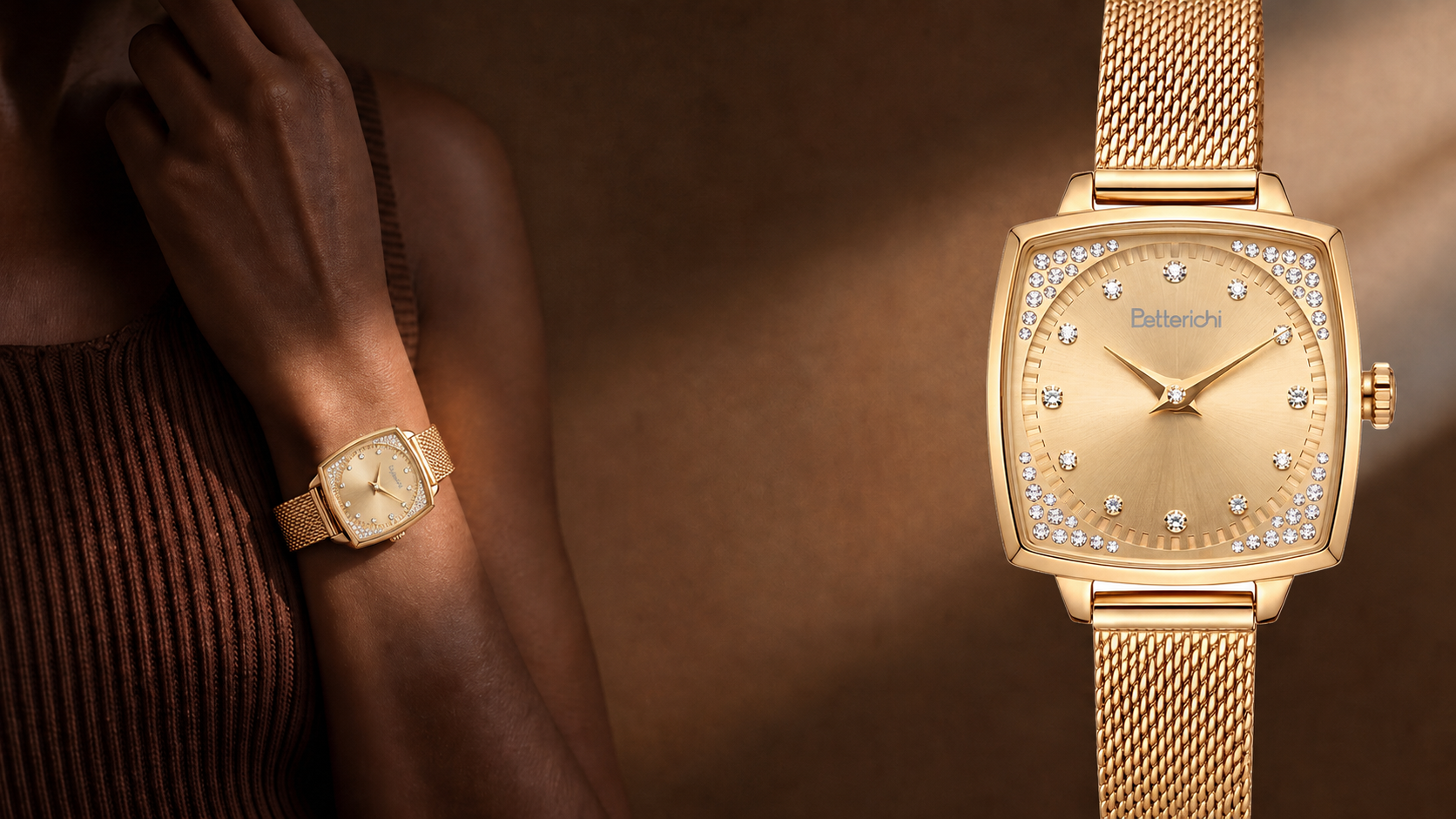 betterichi-lumiere-edge-womens-rose-gold-square-watch-black-glitter-strap-banner