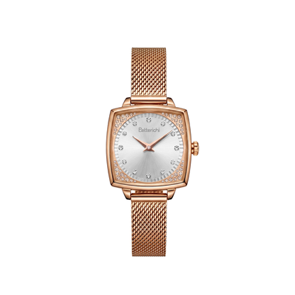 betterichi-womens-cushion-square-watch-silver-sunburst-dial-crystal-set-bezel-rose-gold-mesh-bracelet